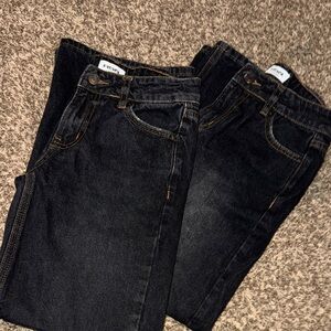 LOT OF TWO (2) TILLYS RSQ GIRLS SIZE 12 BLACK LOW RISE WIDE LEG JEANS